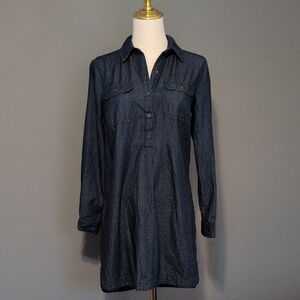 Old Navy Medium Wash Blue Denim Shirt Dress